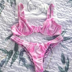 Moana Bikini Pink Feather Design Swim Set
